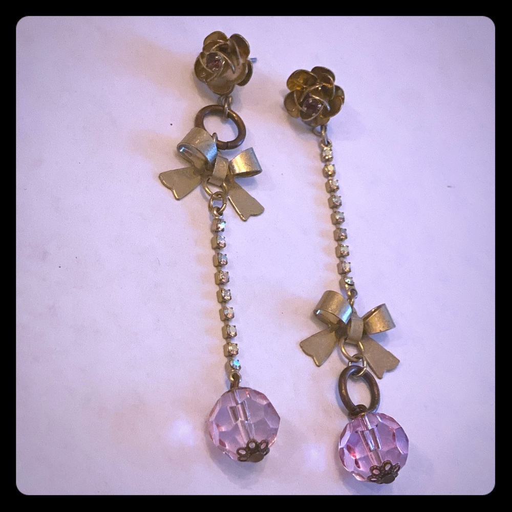 Betsey Johnson Bow Drop Earrings